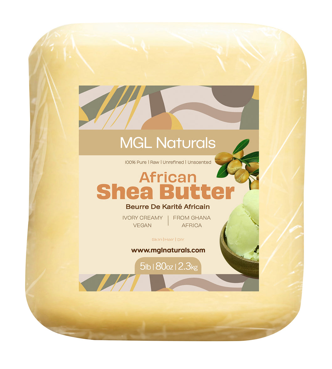 MGL Naturals Unrefined African Shea Butter 5lb Ivory | White