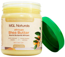 Load image into Gallery viewer, MGL Naturals Unrefined African Shea Butter 1 lb | 16oz Jars
