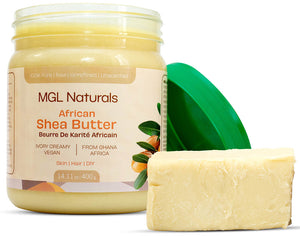 MGL Naturals Unrefined African Shea Butter 1 lb | 16oz Jars